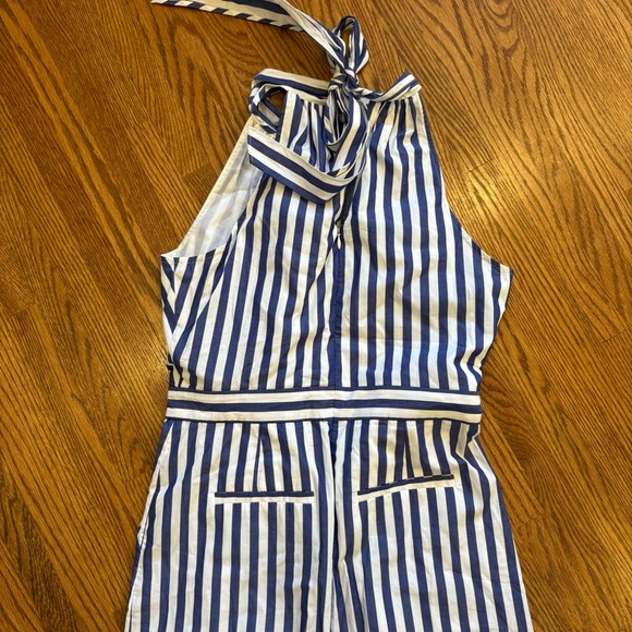 J.Crew Blue‎ and White Striped Tie-Back
Halter Jumpsuit Size 4 - Picture 5 of 7